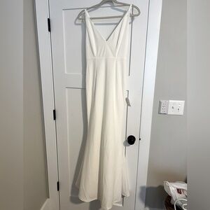 Lulus infinite glory white maxi dress small NWT